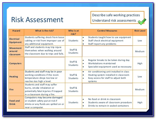 Electrical Risk Assessment Template