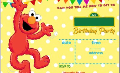 Elmo 1 St Birthday Invitations Template