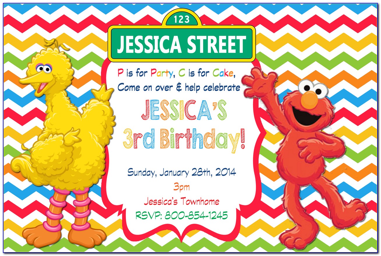 Elmo Birthday Party Invitations Templates