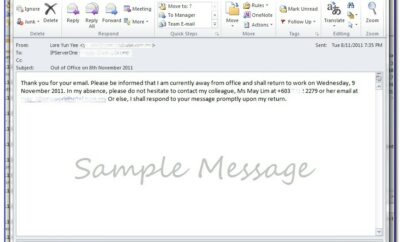 Email Auto Response Message Example