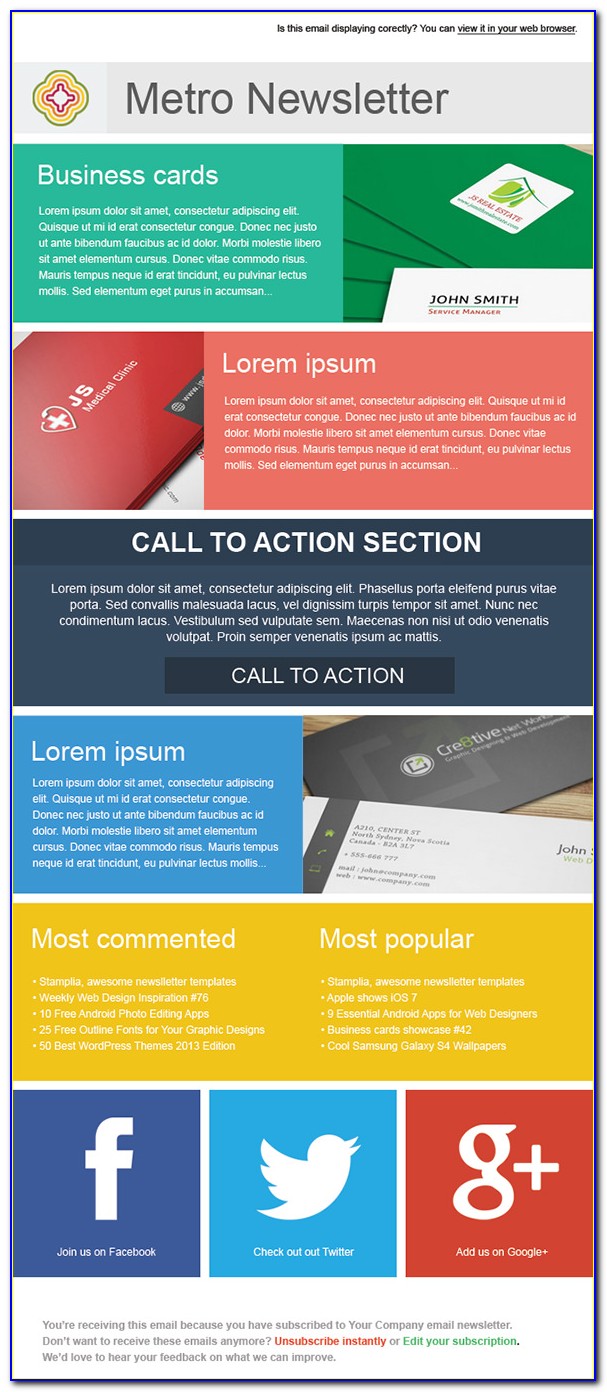 Email Newsletter Template Indesign