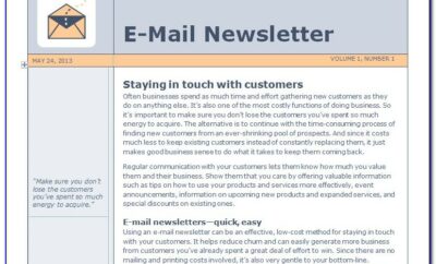 Email Newsletter Templates Outlook
