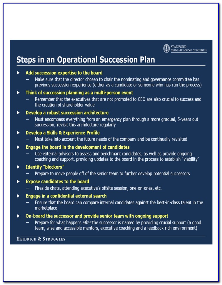 Emergency Ceo Succession Plan Template