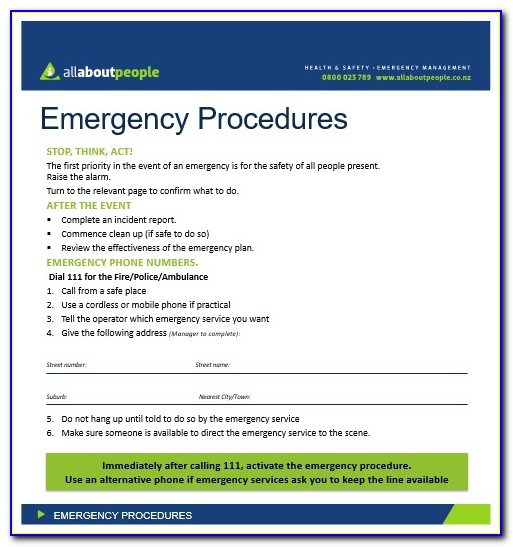 Emergency Contingency Plan Template