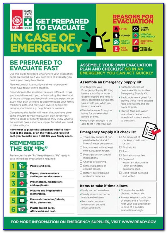 Emergency Evacuation Plan Template South Africa