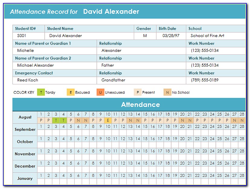 Employee Attendance Template 2013