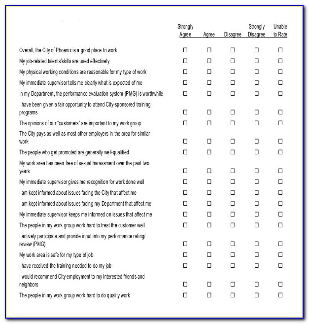 Employee Attitude Survey Template