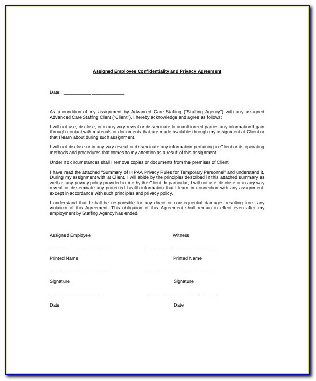 Employee Confidentiality Policy Example