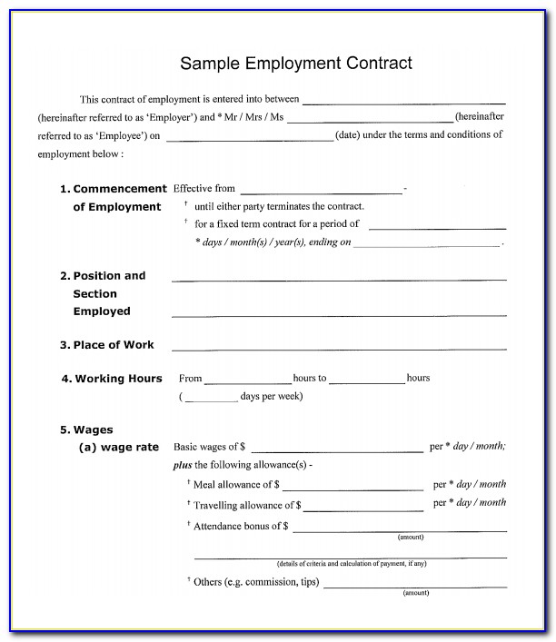 Employee Contract Template Uk