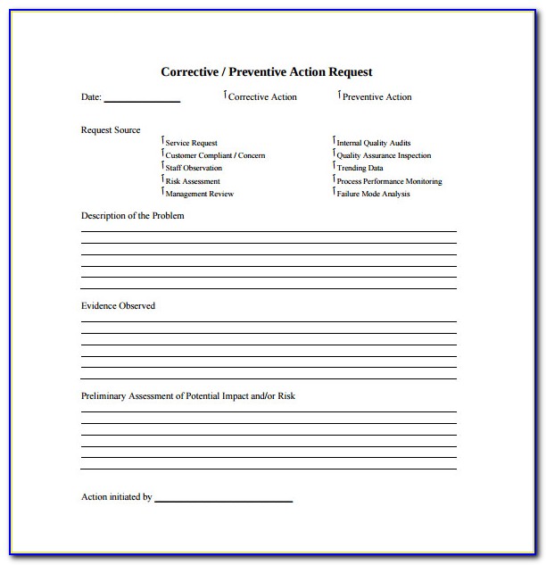 Employee Corrective Action Form Template Word