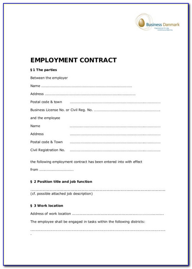 Employee Employer Contract Template