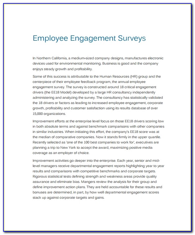 Employee Engagement Survey Questionnaire
