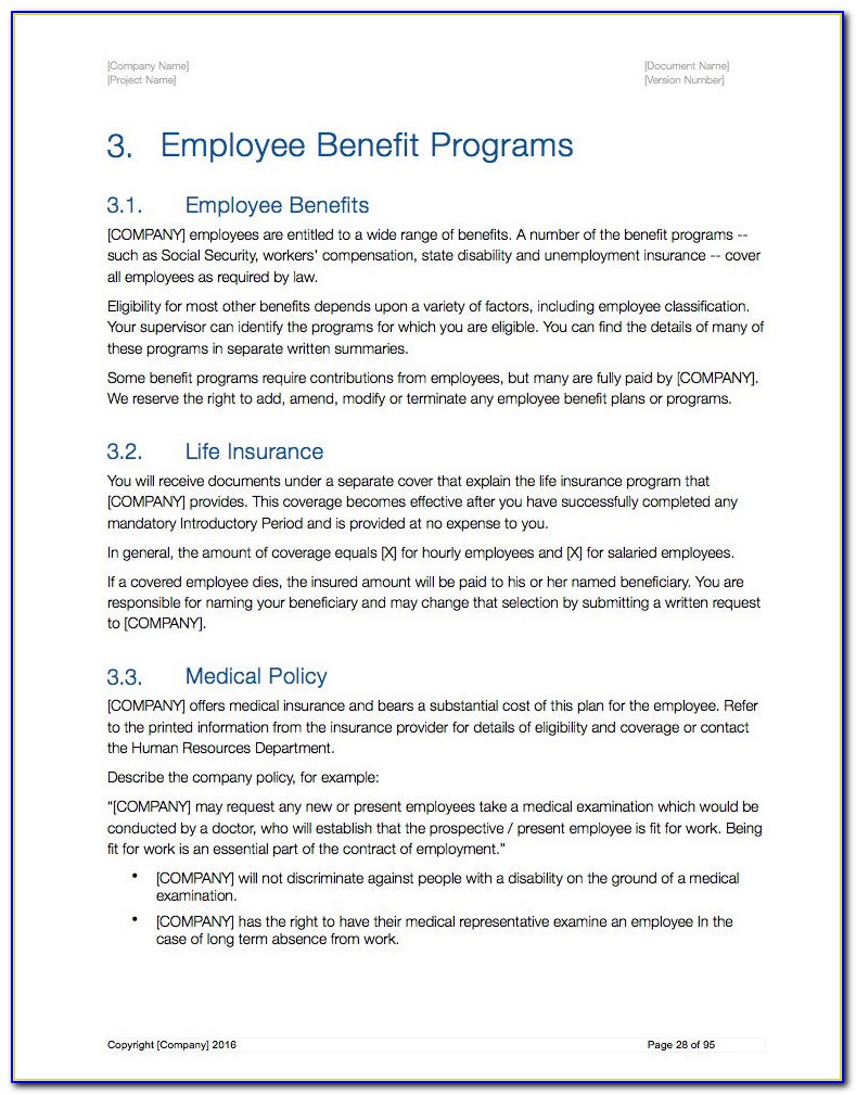 Employee Handbook Examples For Small Business