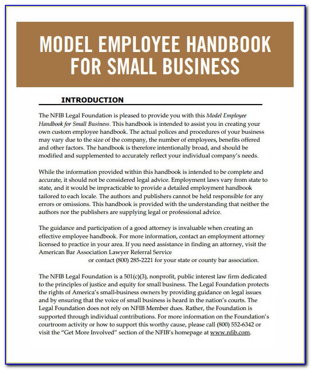 Employee Handbook Template California 2015