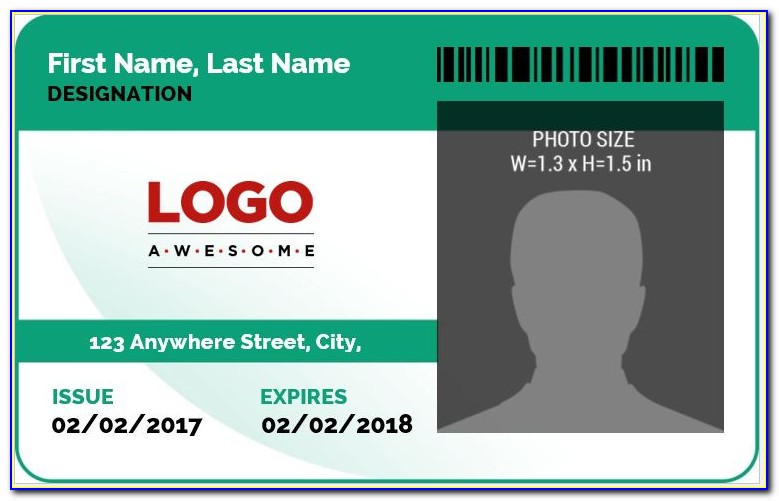 Employee Id Card Vertical Template Free Download