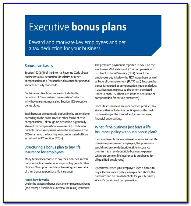 Employee Incentive Plan Example