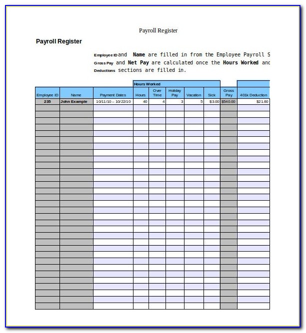 Employee Payroll Record Forms