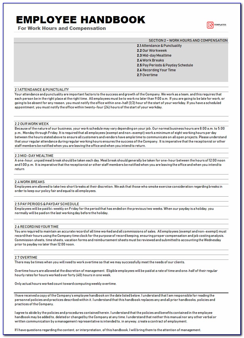 Employee Policy Handbook Sample