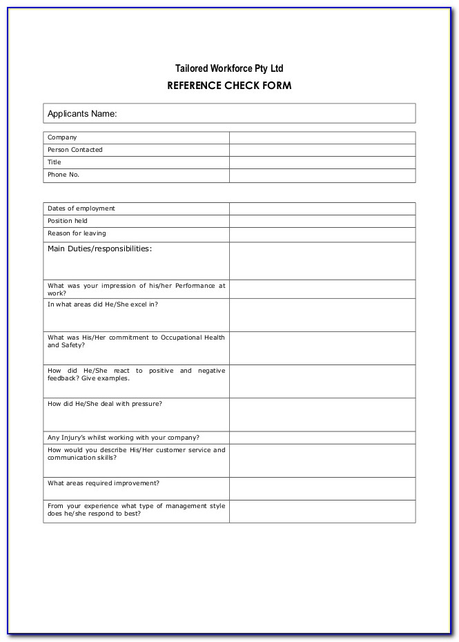 Employee Record Template Free Download