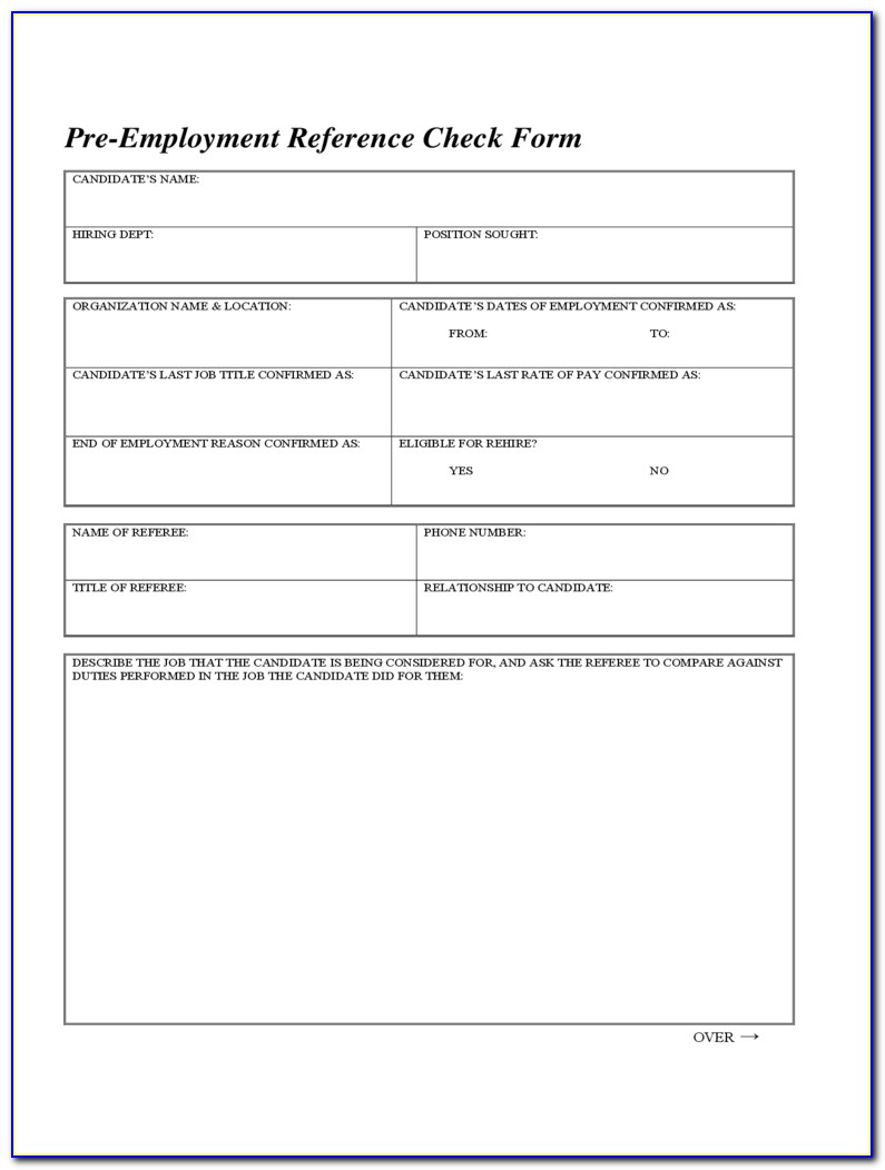 Employee Reference Check Forms