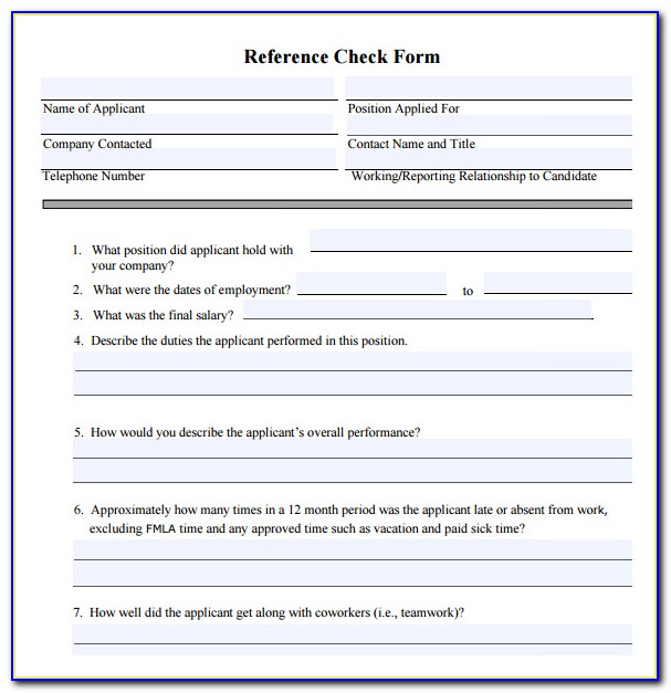 Employee Reference Check Letter Sample