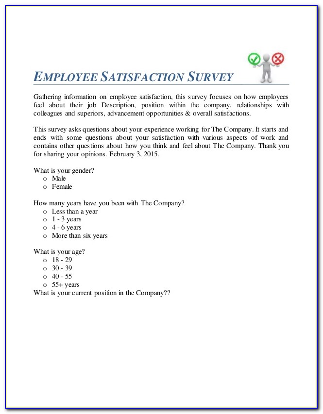 Employee Satisfaction Survey Examples