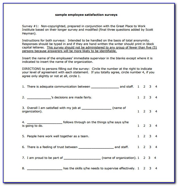 Employee Satisfaction Survey Questionnaire In Hindi