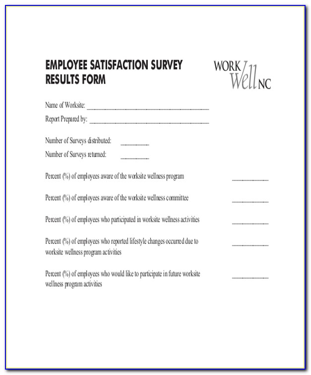 Employee Satisfaction Survey Questionnaire Sample