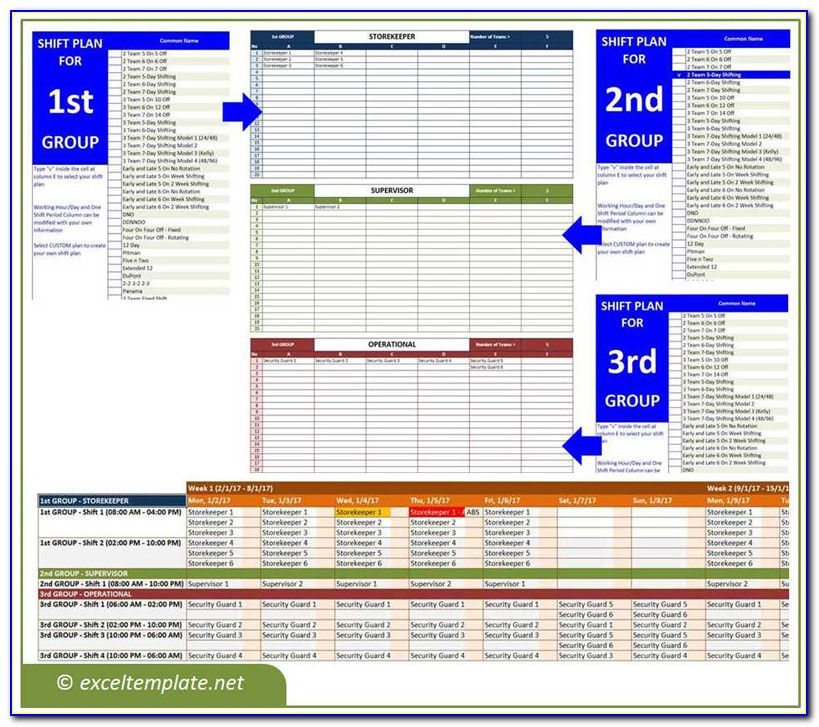 employee schedule template microsoft excel