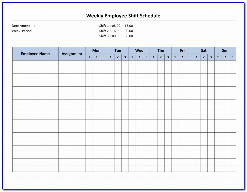 Employee Shift Schedule Template Word
