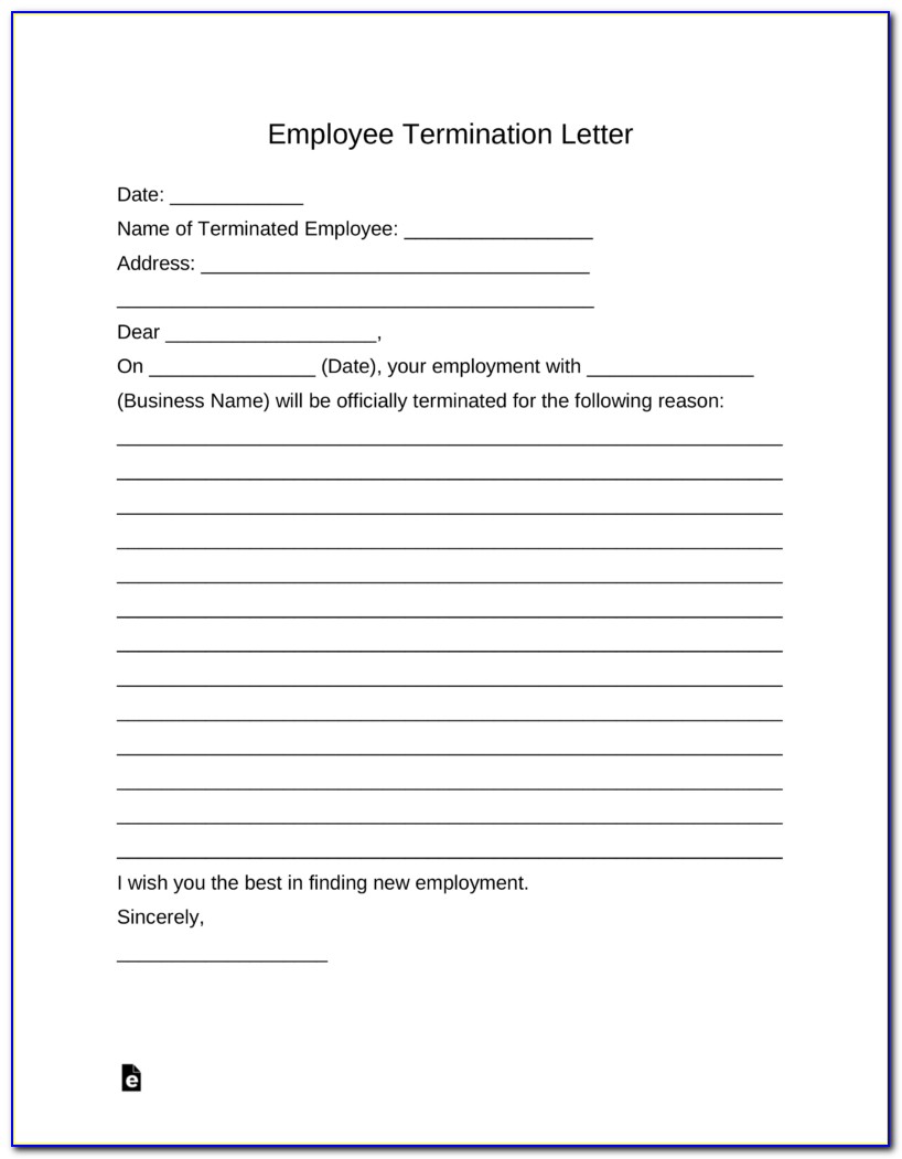 Employee Termination Letter Word Format