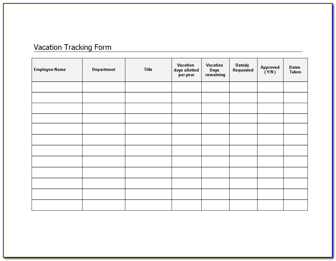 Employee Vacation Tracker Template Free