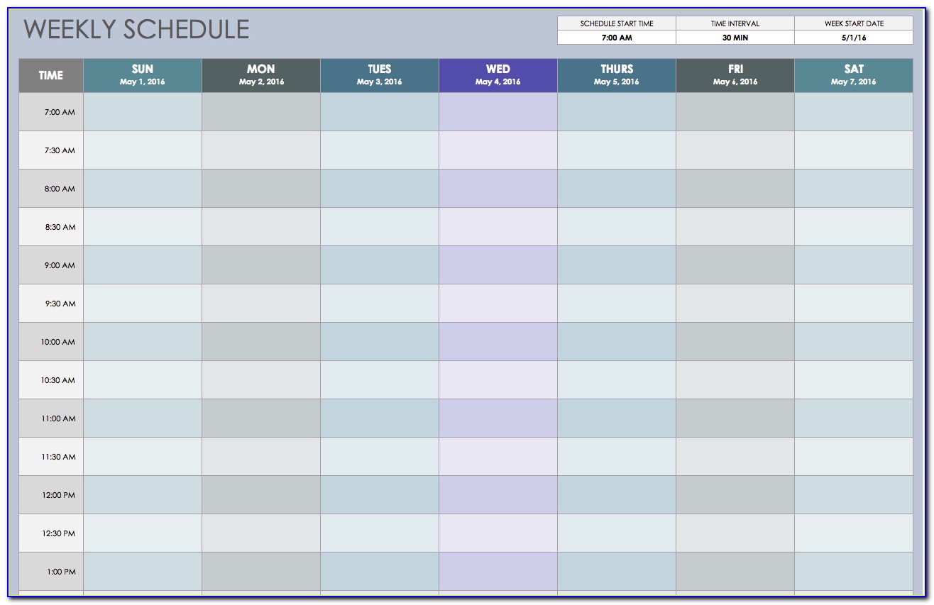 Employee Weekly Schedule Template Word