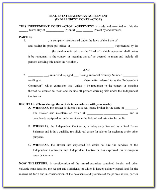Employers Contract Of Employment Template