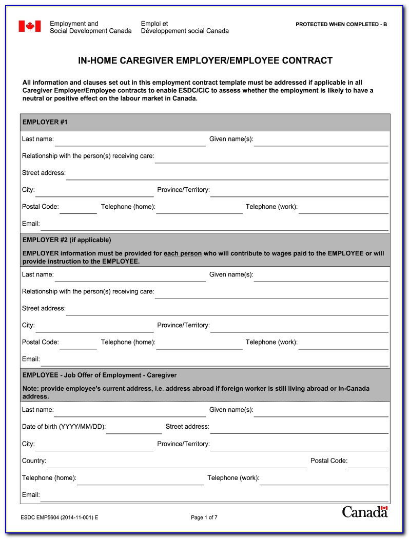 Employment Contract Template Canada