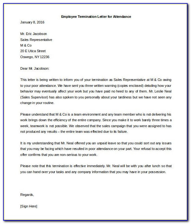 Employment Termination Letter Sample Hong Kong