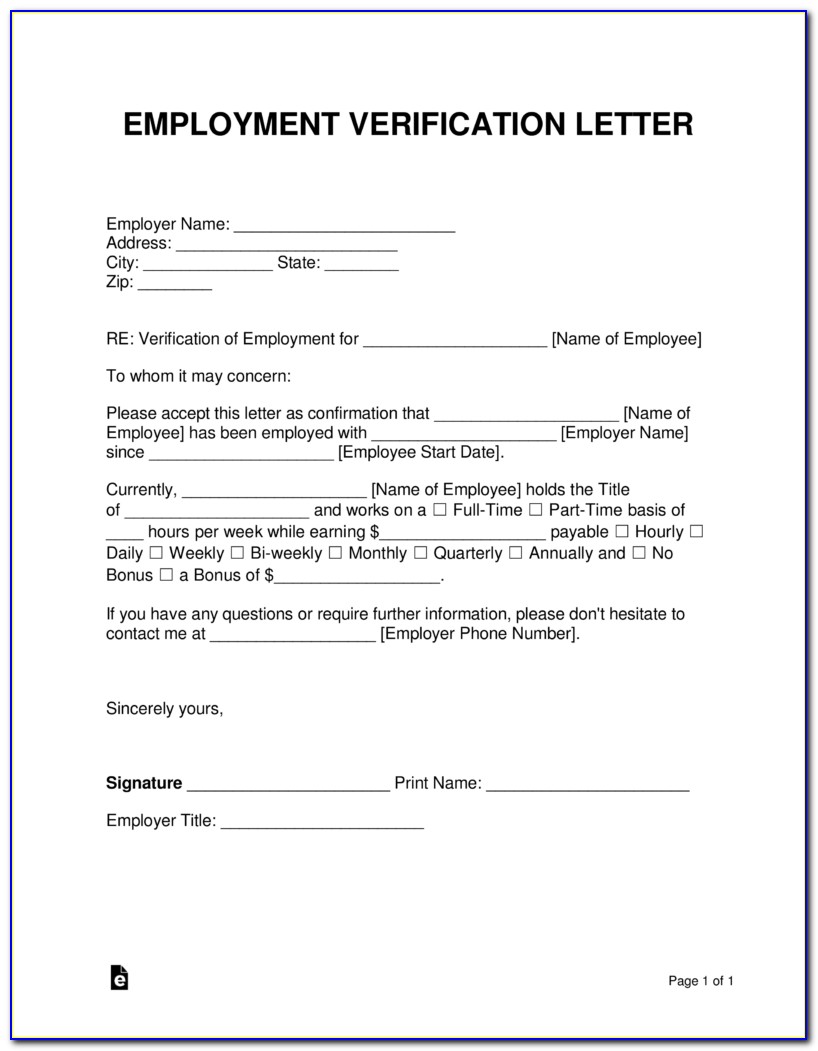 Employment Verification Letter Template Word Uk