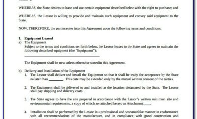 Equipment Lease Agreement Example