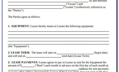 Equipment Lease Agreement Template Word