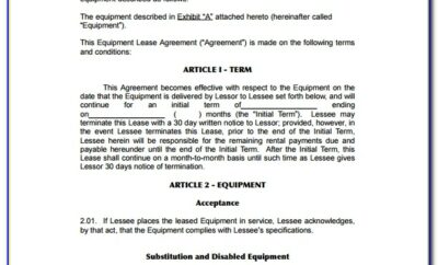 Equipment Lease Contract Template