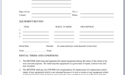 Equipment Lease Document Template