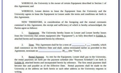 Equipment Lease Sample Form