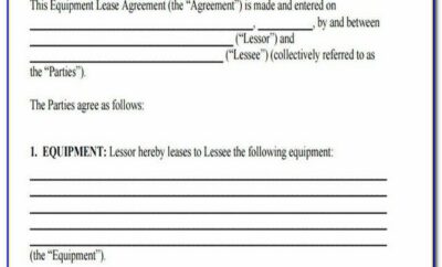 Equipment Lease To Own Agreement Template Word