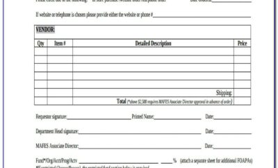 Equipment Requisition Form Sample