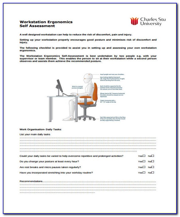 Ergonomic Assessment Report Example