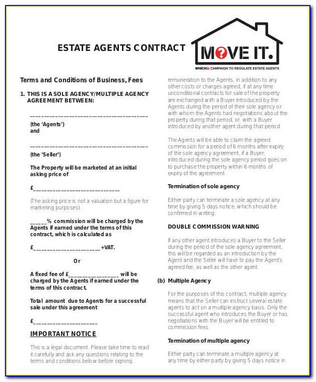 Estate Agent Employment Contract Template
