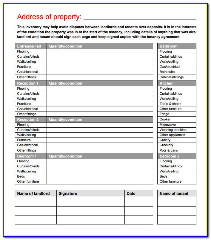 Estate Inventory Template Free