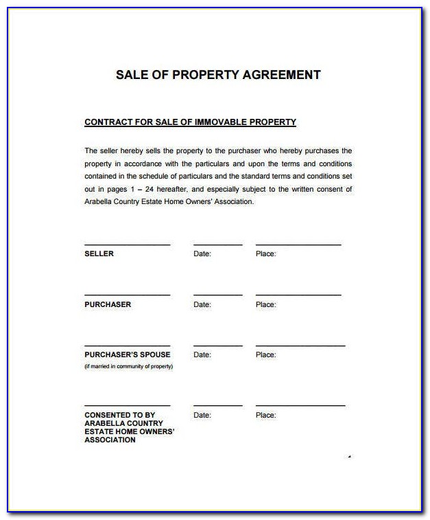 Estate Sale Contract Example