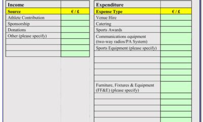 Event Budget Spreadsheet Template Free