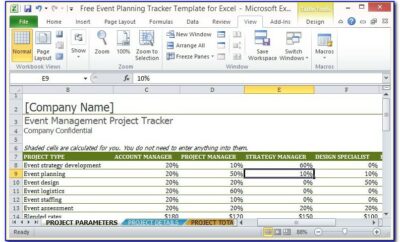 Event Organizer Template Excel